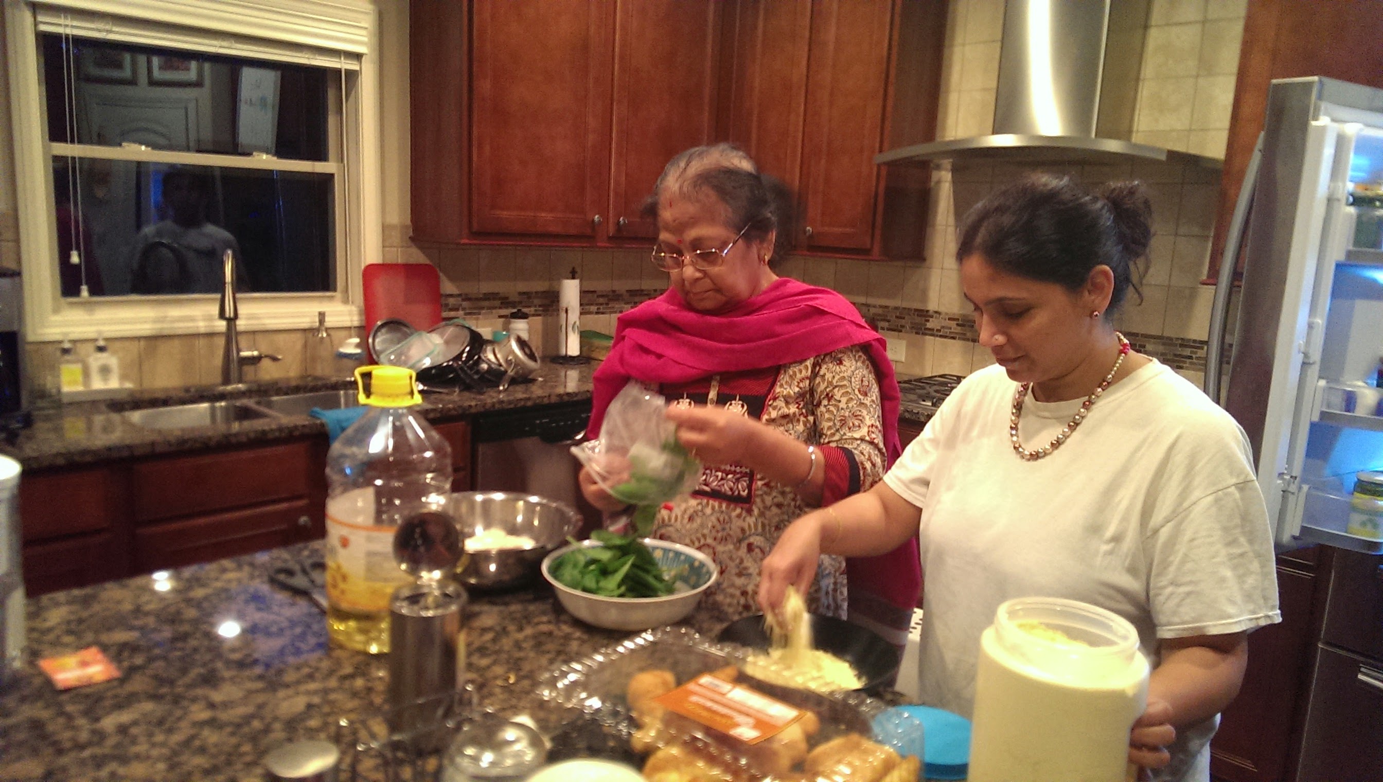 Preparing to make fritters (pakora)